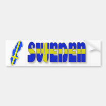 Sweden in Flag Lettering Bumper Stickers