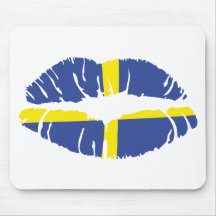 sweden kiss lipstick flag mouse pads