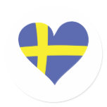 sweden love heart - swedish flag stickers