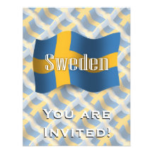 Sweden Waving Flag Custom Announcement