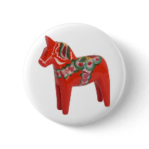 Swedish Dala Horse Pinback Buttons