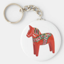 Swedish Dala Horse Keychain