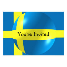 Swedish Flag With Bubble Invitation For Any Occasi
