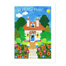 Swedish New Address Announcement Postcard