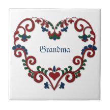 Swedish Norwegian Personalized Custom Heart Tiles
