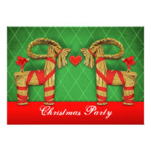 Swedish Straw Goats Christmas Holiday Party Custom Custom Invitation