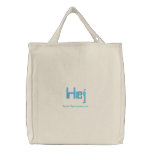 Swedish Tote Bag Hej (Hello) embroidered bags