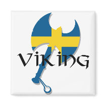 Swedish Viking Sweden flag Axe Refrigerator Magnets