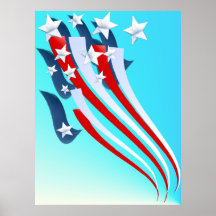 Sweeping American Flag Poster