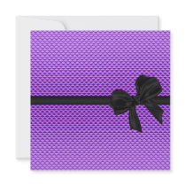 Sweet 16 Birthday Glam Purple Glitter Black Bow 2 Custom Invitations