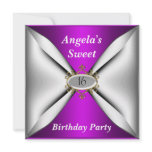 Sweet 16 birthday Invitation purple