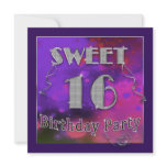 Sweet 16 Birthday Party Invitations - Mujlti Colou