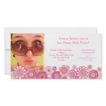 Sweet 16 Birthday Party Photo Card Template