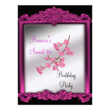 Sweet 16 Birthday party  pink Invitations