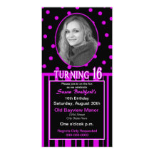 Sweet 16 Birthday Photo Card Invitation