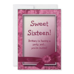 Sweet 16 Burgundy Birthday Party Invitation