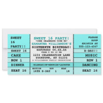Sweet 16 Concert Ticket Invitation