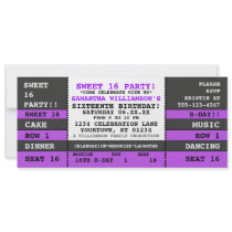 Sweet 16 Concert Ticket Invitation