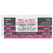 Sweet 16 Concert Ticket Invitation