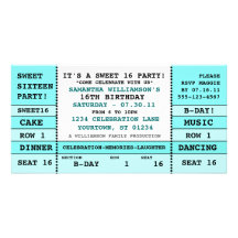 Sweet 16 Concert Ticket Invitation Photo Card
