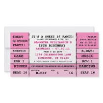 Sweet 16 Concert Ticket Invitation Photo Card