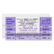 Sweet 16 Concert Ticket Invitation Photo Card