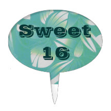 Sweet 16 Hawaiian Turquoise Cake Pick