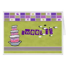 Sweet 16 Invitation Greeting Card