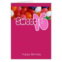 Sweet 16 Jelly Beans Greeting Card