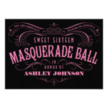 Sweet 16 Masquerade Ball Invitations