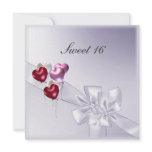 Sweet 16 Party Invitation White red ballons
