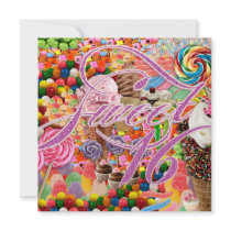Sweet 16 Party Invite Candy Pink Glitter