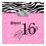 Sweet 16 Party leopard Zebra Lace Crown Invitation