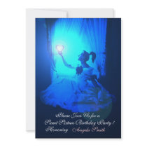 SWEET 16  PARTY,SAPPHIRE BLUE ,BLACK DAMASK ANNOUNCEMENT