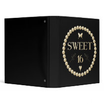 Sweet 16 - Pearls on black "velvet" 3 Ring Binders