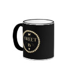 Sweet 16 - Pearls on black "velvet" Mugs