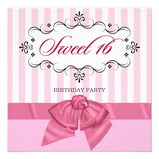 Sweet 16 - Personalized Birthday Party Invitations