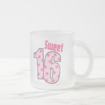 Sweet 16 (Pink Dots And Stars) Mugs
