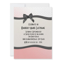 Sweet 16 Polka Dots and Ribbon Announcement