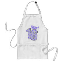 Sweet 16 (Purple Dots And Stars) Aprons