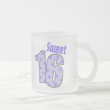 Sweet 16 (Purple Dots And Stars) Coffee Mugs