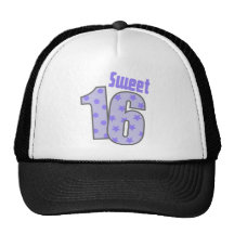 Sweet 16 (Purple Dots And Stars) Hats