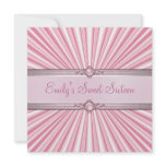 Sweet 16 Sixteen Pink Silk Jewel Birthday Party invitations