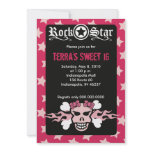 SWEET 16 SIXTEEN SKULL PUNK ROCKER BIRTHDAY CUSTOM INVITATION