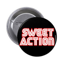 Sweet Action College Retro 80s Humour Pinback Button