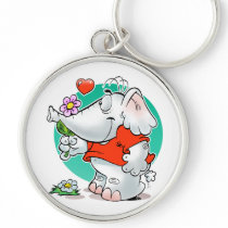 sweet amours elephant with flower key chain