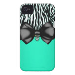 Sweet and Sassy Bowed Zebra Print Case iPhone 4 Cases
