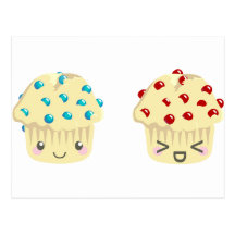 Sweet and Tart Muffin Pair Postcard