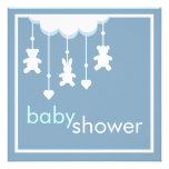 Sweet Baby Boy Blue Mobile Baby Shower Invitation