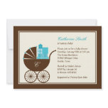 Sweet Baby Carriage Baby Shower Invitation - Blue